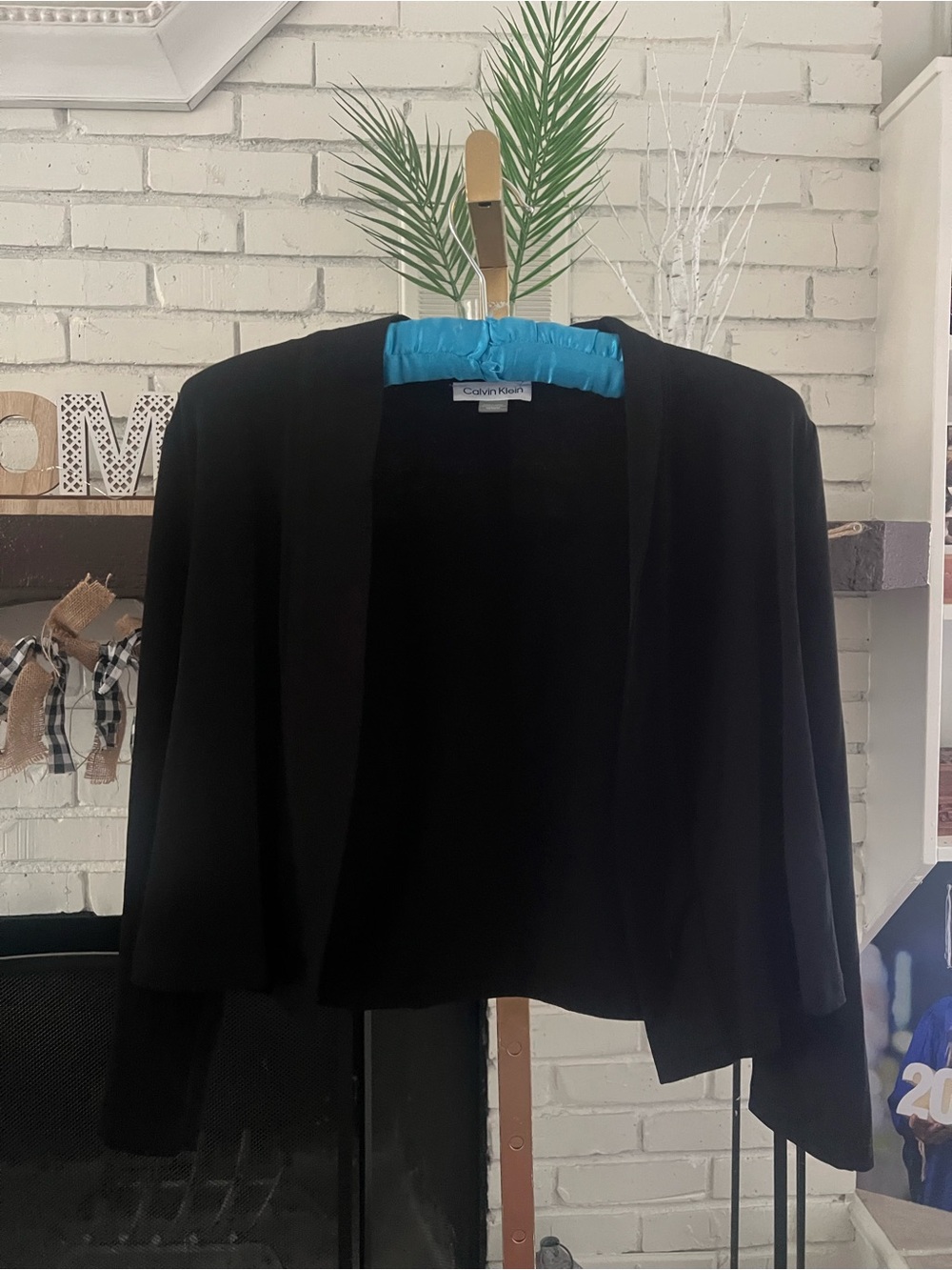 Calvin Klein Black Open-Front Draped Cardigan